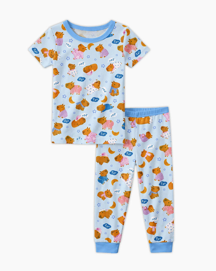 Capyjama Family Matching Bamboo Two Piece Short Sleeve Pajama Set