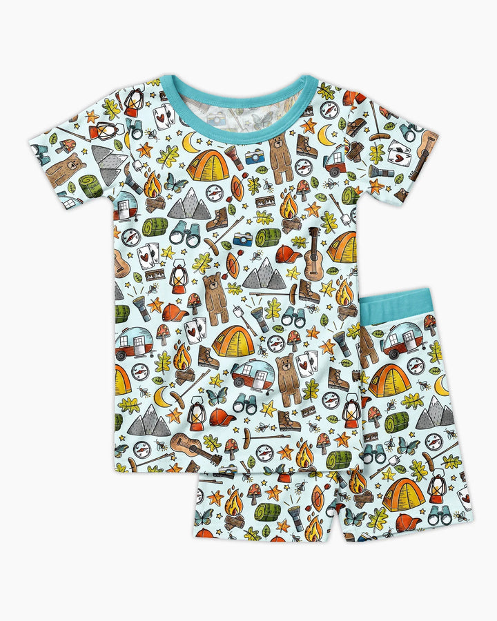 Funny Camper Family Matching Bamboo Two Piece Short Sleeve Shorts Pajama Set
