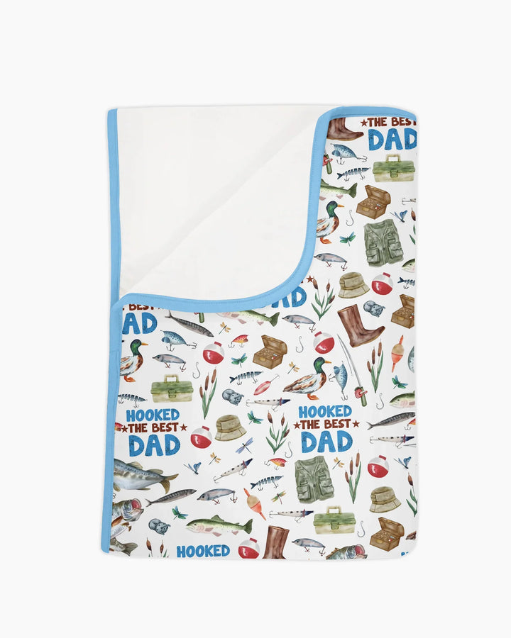 Hooked The Best Dad Daddy & Me Matching Bamboo Blanket