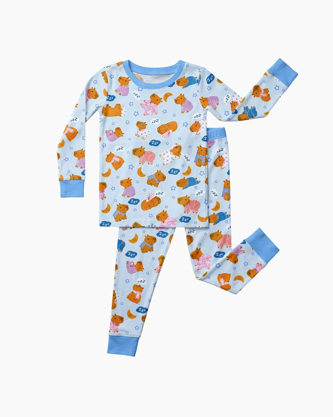 Capyjama Family Matching Bamboo Two Piece Long Sleeve Pajama Set