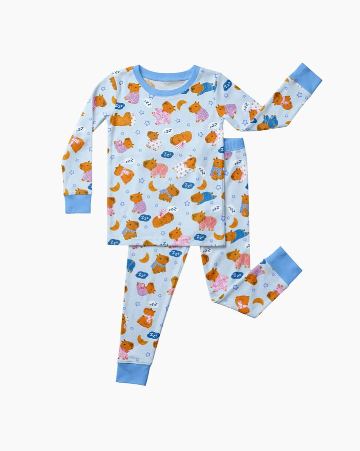 Capyjama Family Matching Bamboo Two Piece Long Sleeve Pajama Set