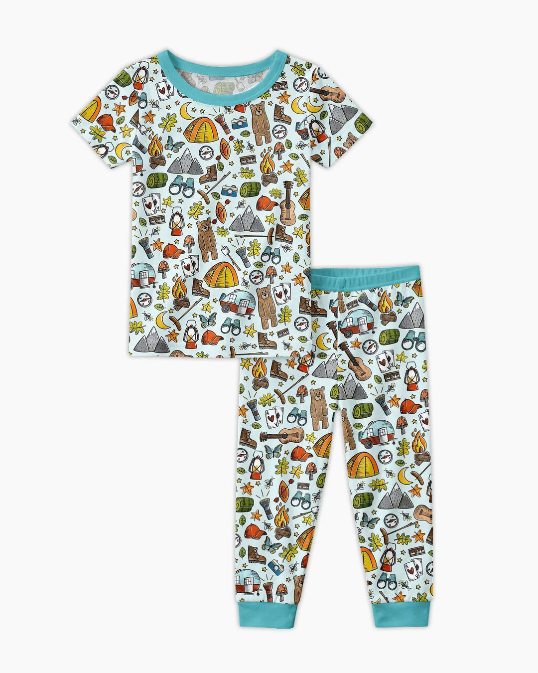 Funny Camper Family Matching Bamboo Two Piece Short Sleeve Pajama Set