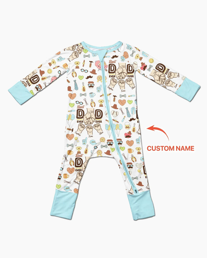 Custom Kids Name Best Dad Ever Bamboo Convertible Zippy