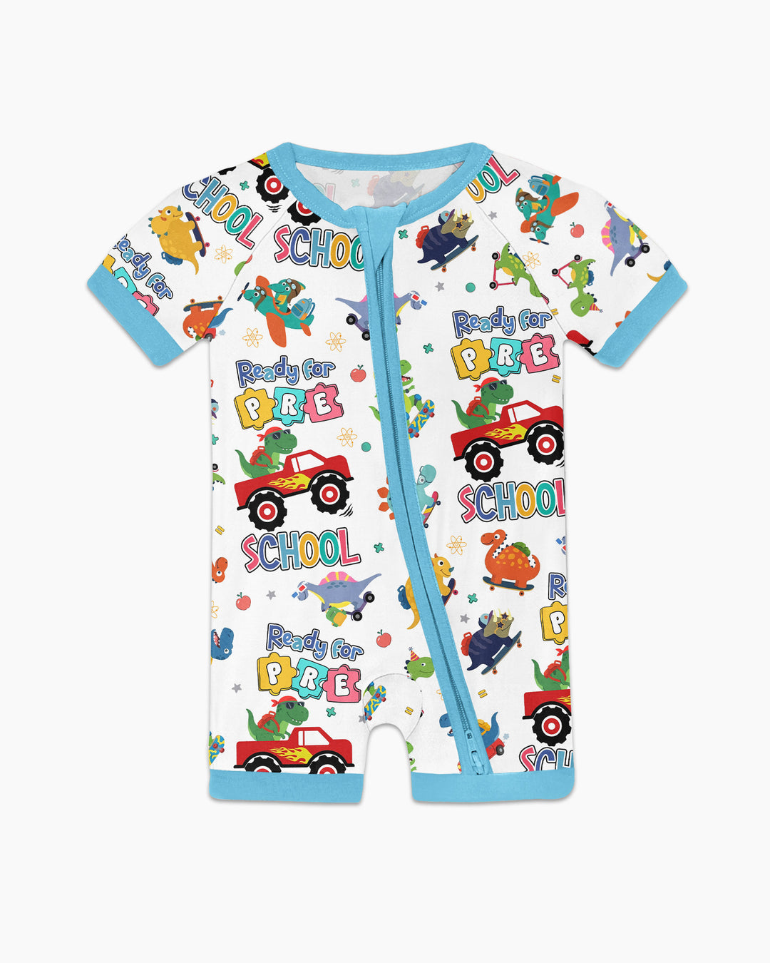 First Day of Preschool T-Rex Bamboo Shorty Zippy