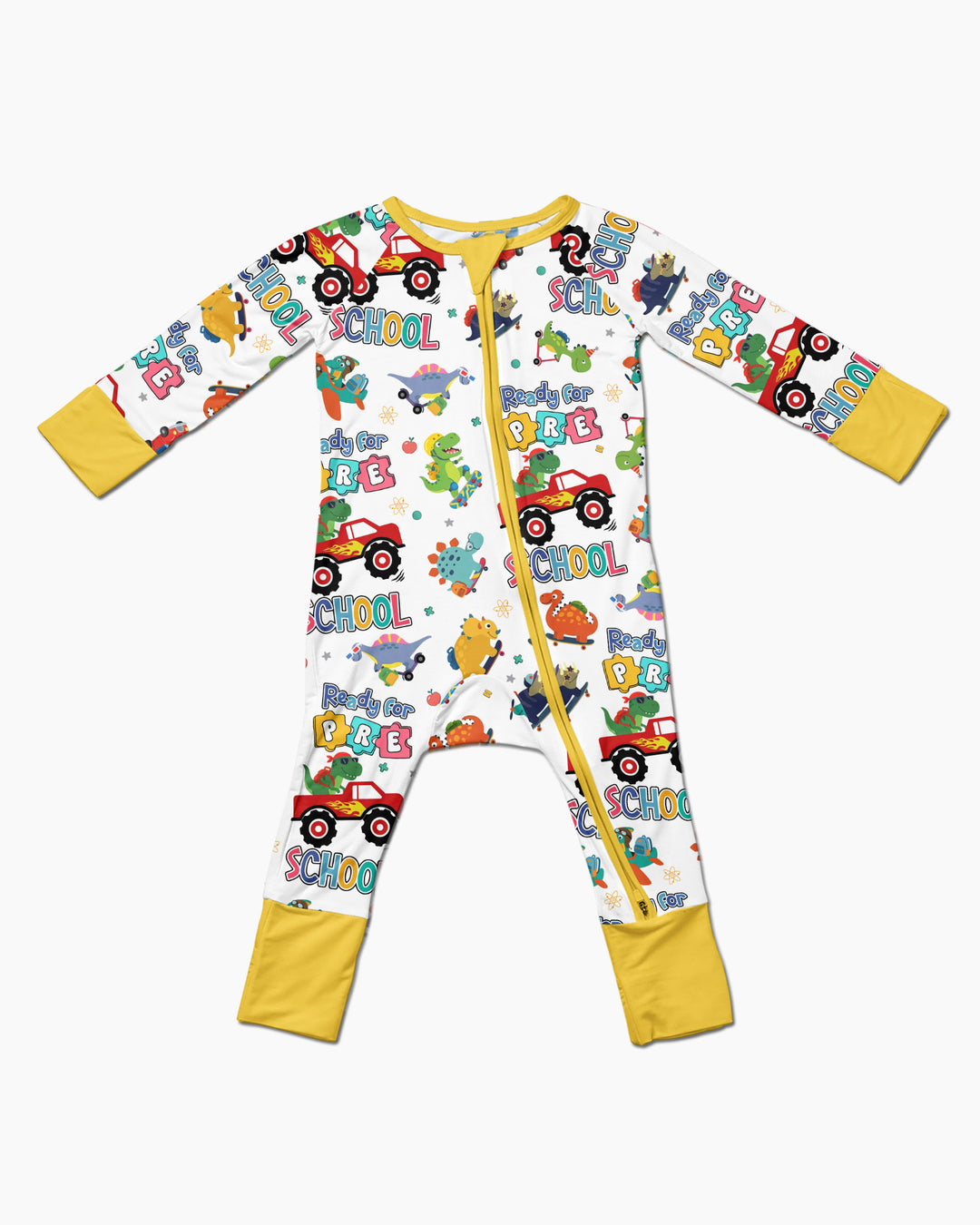 First Day of Preschool T-Rex Bamboo Convertible Zippy