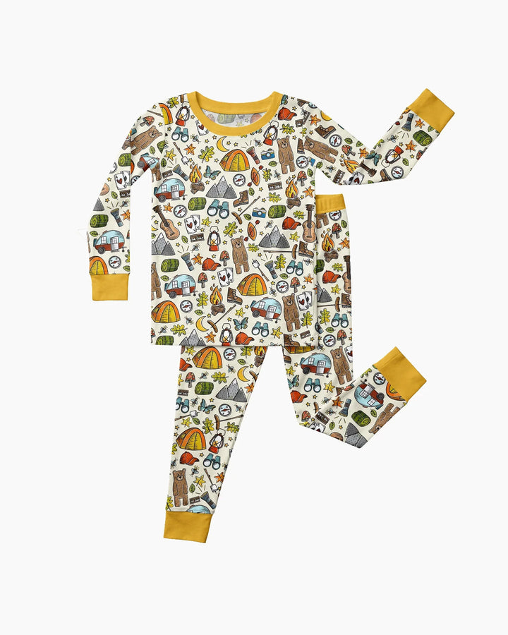Zweiteiliges Langarm-Pyjama-Set mit Sommerfrüchten