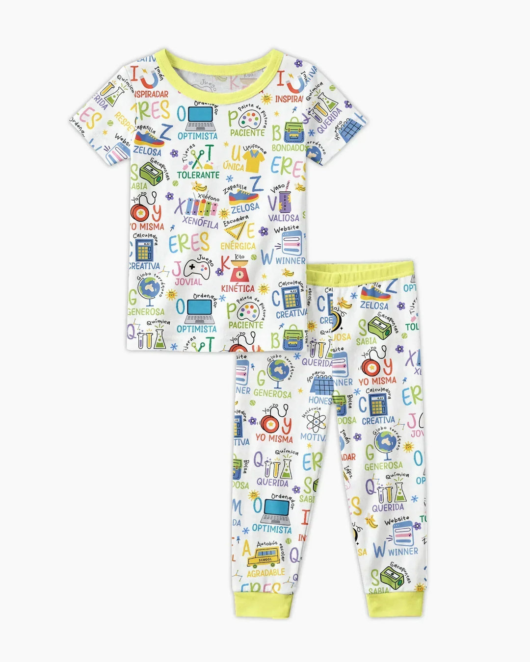 You Are Spanish Alphabet Version Bamboo Two Piece Short Sleeve Pajama Set