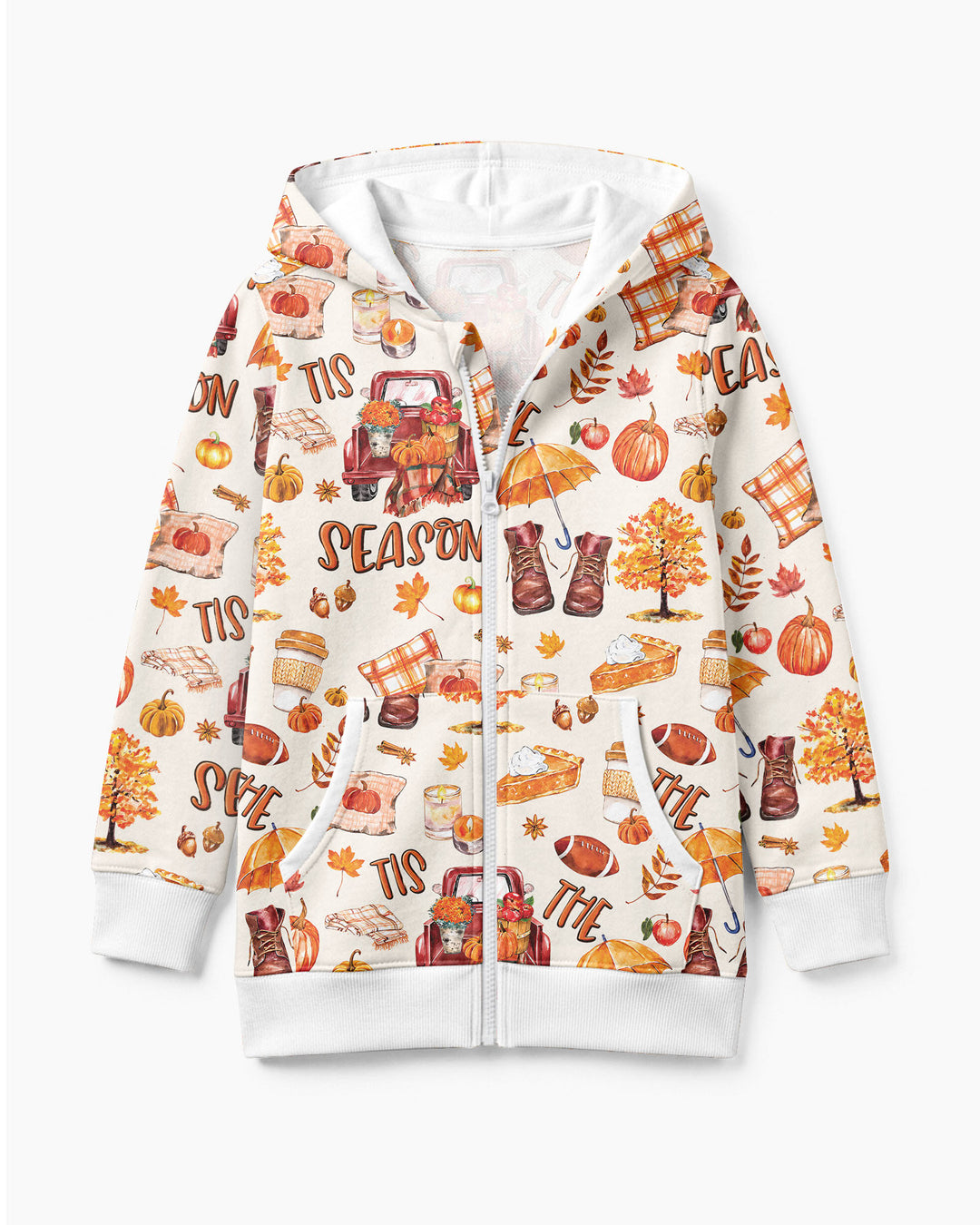 Fall Tis the Season Bamboo Zip Hoodie