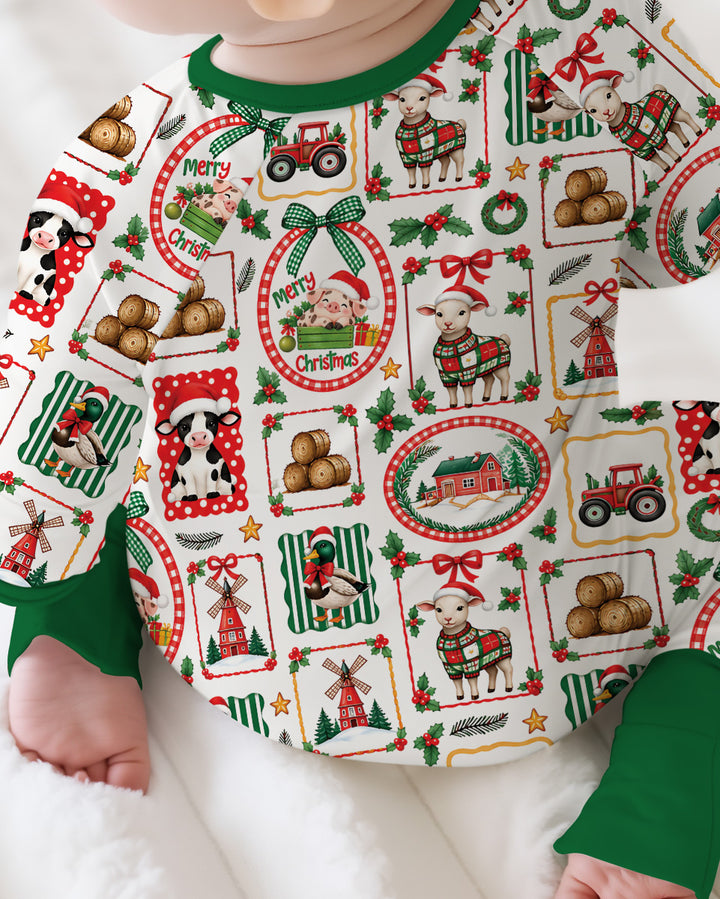 Christmas Farm Animals Bamboo Convertible Zippy
