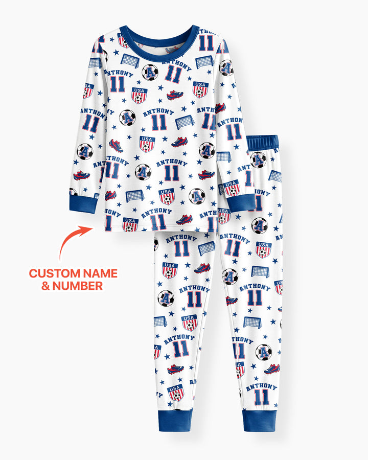 Zweiteiliges Langarm-Pyjama-Set mit Sommerfrüchten
