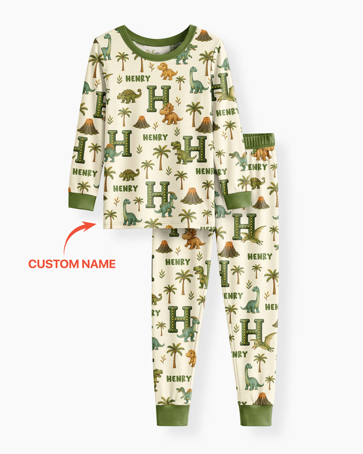 Dinosaur Dreams Bamboo Two Piece Long Sleeve Pajama Set