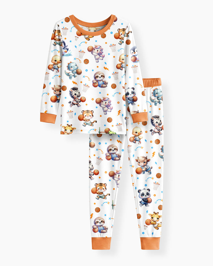Zweiteiliges Langarm-Pyjama-Set mit Sommerfrüchten