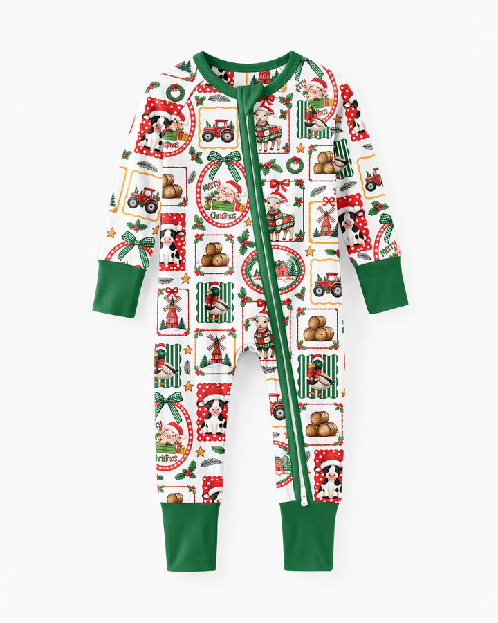 Christmas Farm Animals Bamboo Convertible Zippy