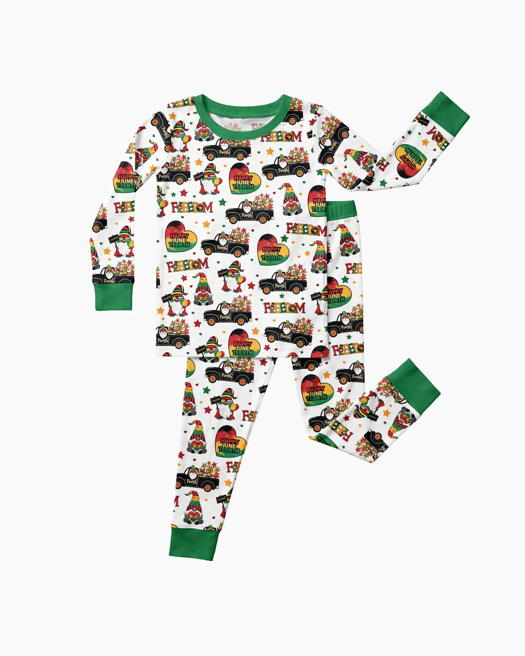 Gnome Happy Juneteenth Bamboo Two Piece Long Sleeve Pajama Set