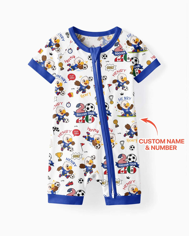 Plantilla PERSONALIZADA de Bambú Pijama Corto con Cremallera