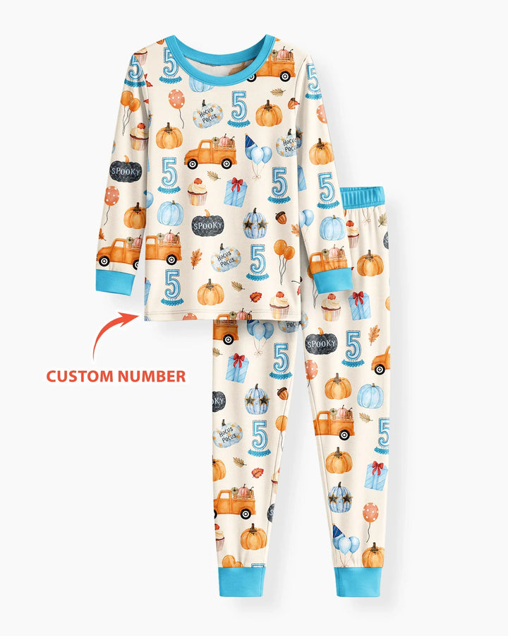 Little Pumpkin Birthday Bamboo Two Piece Long Sleeve Pajama Set