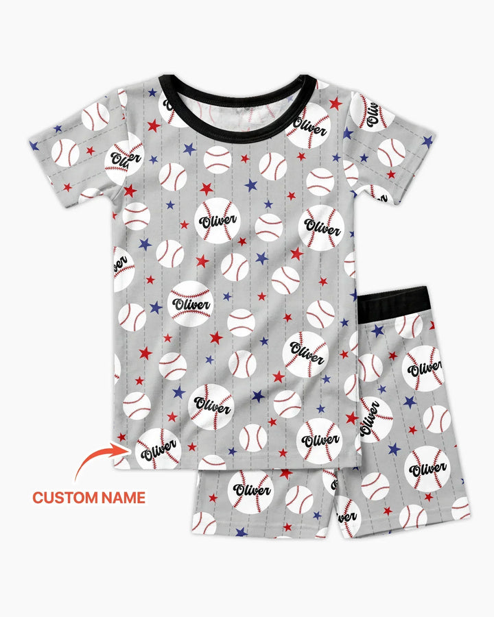 Custom Name Rookie of The Year Matching Bamboo Two Piece Short Sleeve Shorts Pajama Set