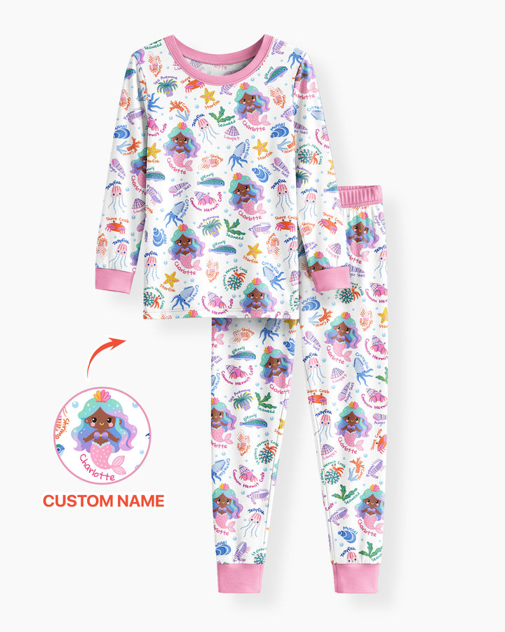 Conjunto de pijama de dos piezas de bambú con mangas largas, plantilla PERSONALIZADA