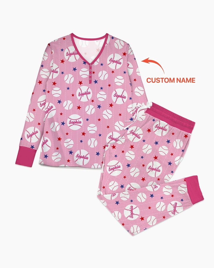 Conjunto de pijama de bambú a juego para mujer, «Novato del año», con nombre personalizado