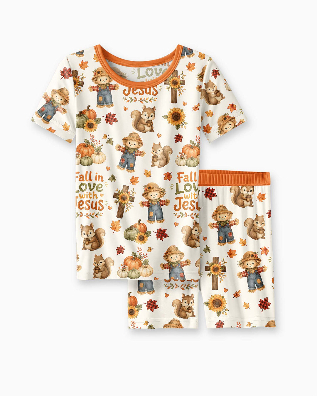 Fall For Jesus Bamboo Two Piece Short Sleeve Shorts Pajama Set