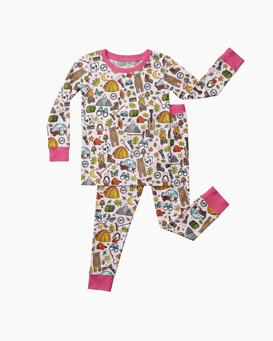 Zweiteiliges Langarm-Pyjama-Set mit Sommerfrüchten