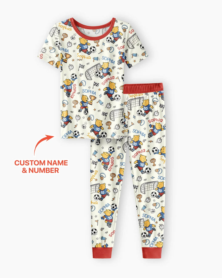 Conjunto de pijama de dos piezas de bambú de manga corta, plantilla personalizada