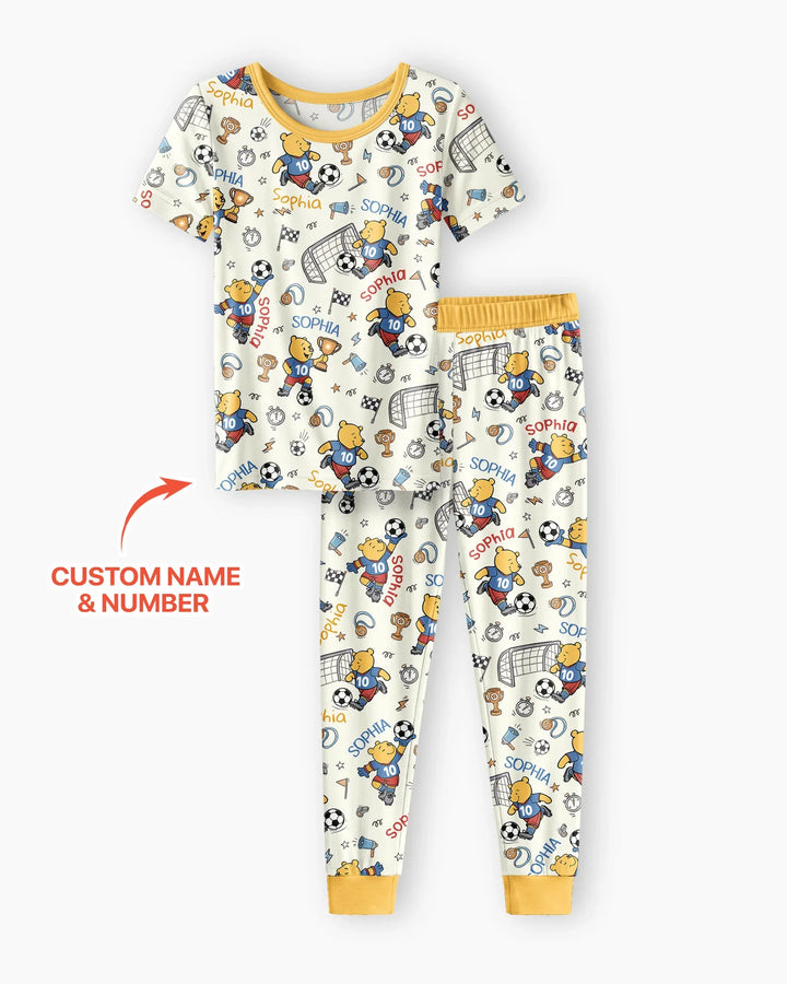 Conjunto de pijama de dos piezas de bambú de manga corta, plantilla personalizada