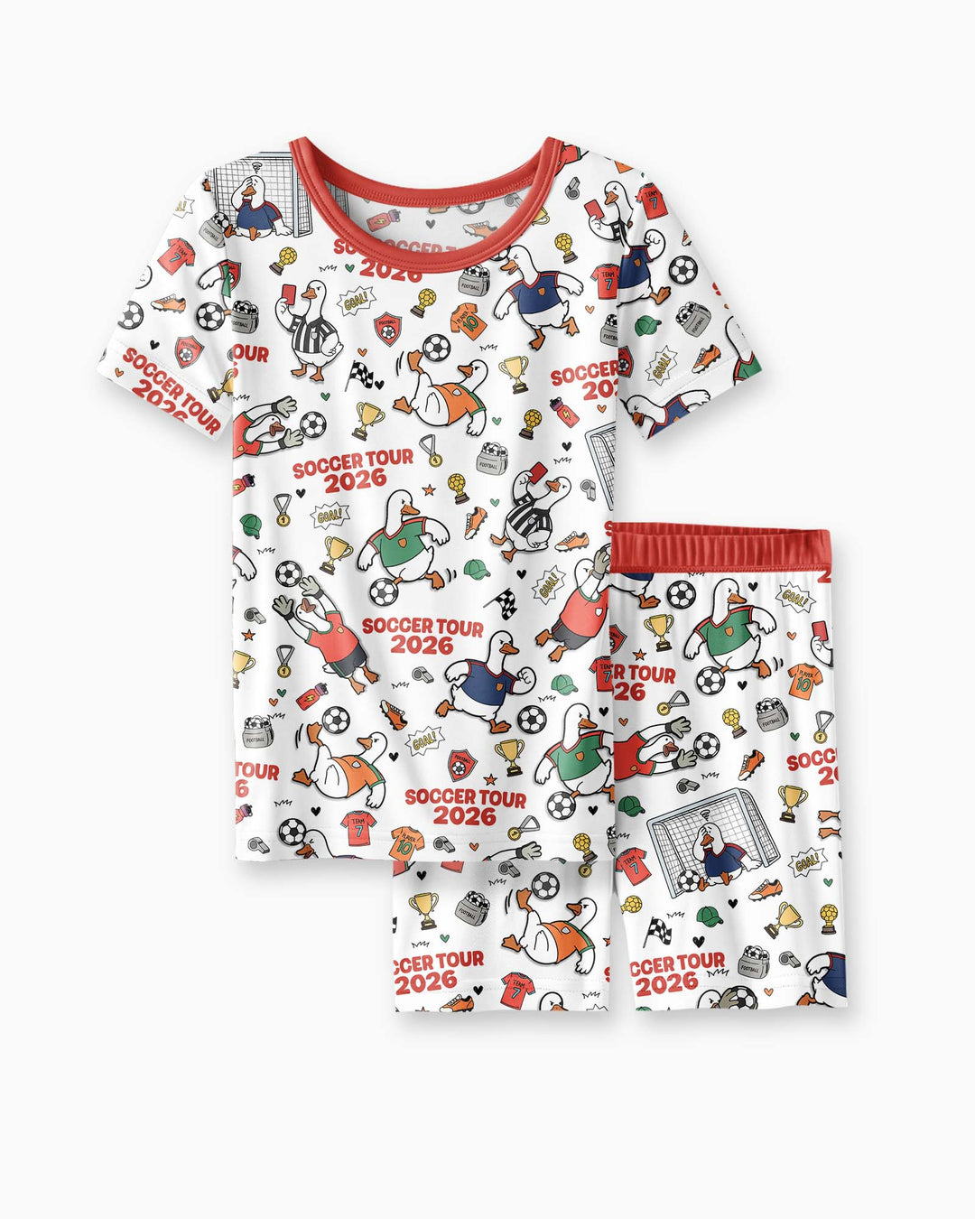 Funny Goose Soccer Tour 2026 Bamboo Two Piece Short Sleeve Shorts Pajama Set