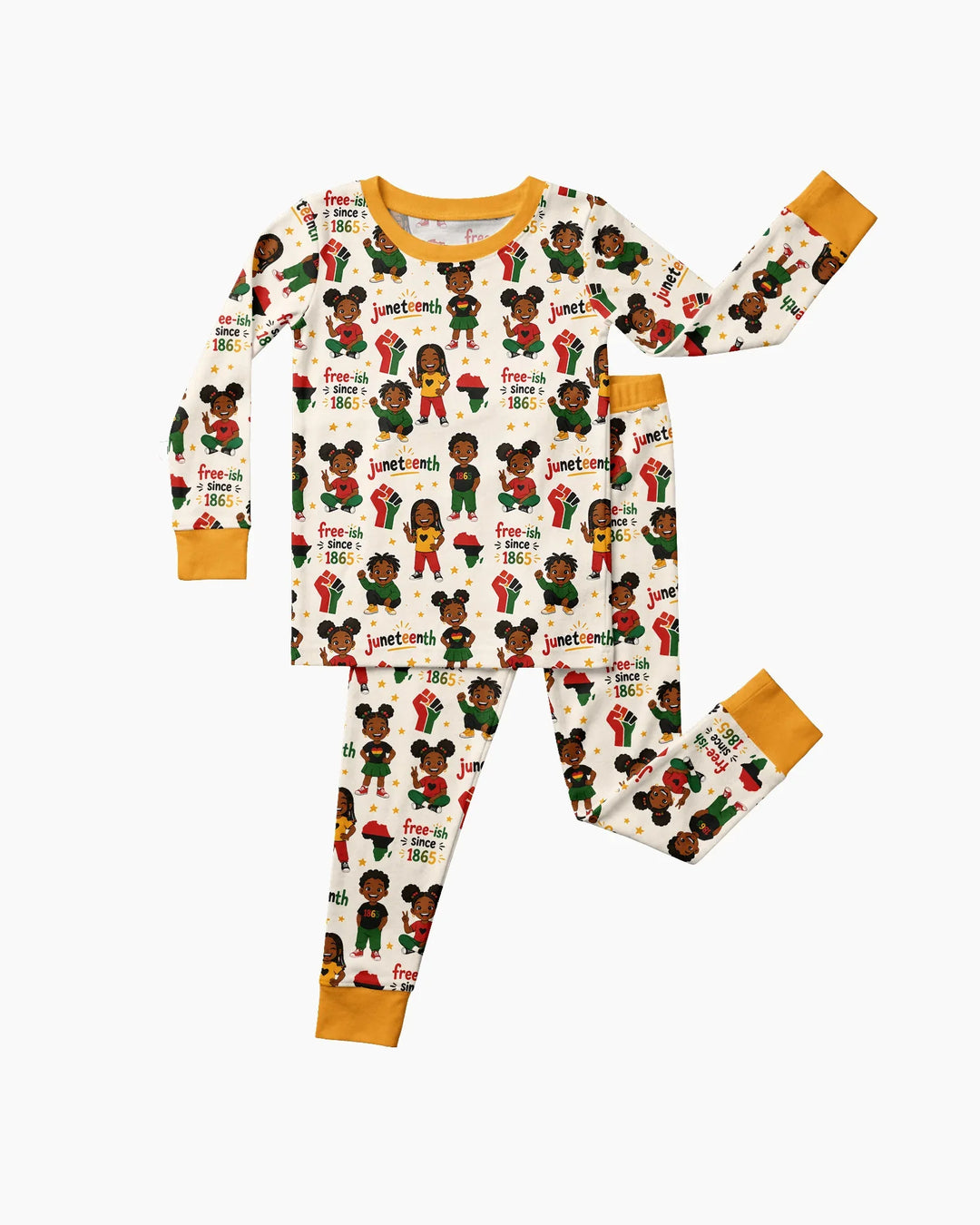 Juneteenth Free-ish Since 1865 Bamboo Two Piece Long Sleeve Pajama Set