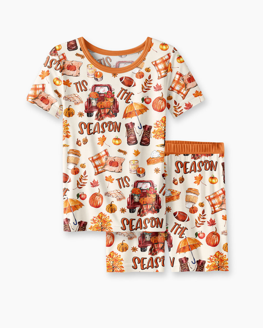 Conjunto de Pijama de Dos Piezas de Bambú con Mangas Cortas y Pantalones Cortos