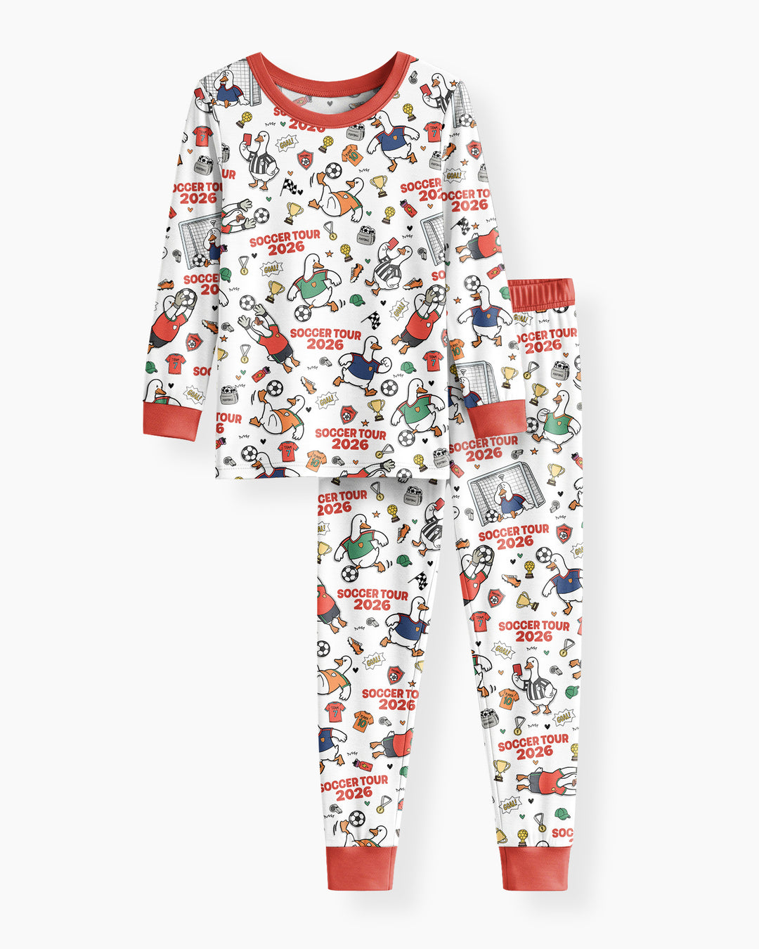 Funny Goose Soccer Tour 2026 Bamboo Two Piece Long Sleeve Pajama Set