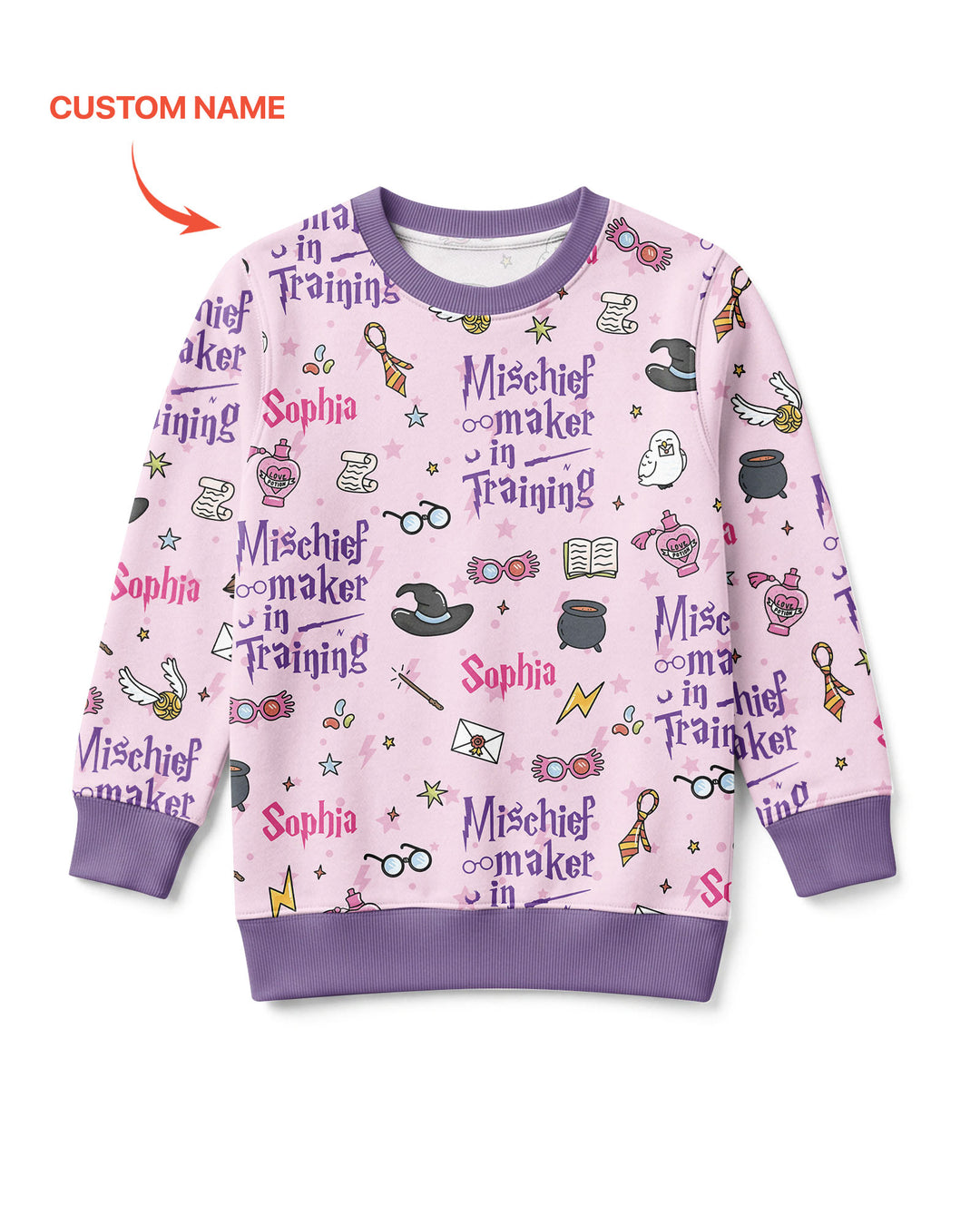 Custom Name Mischief Maker In Training Bamboo Crewneck Sweatshirt