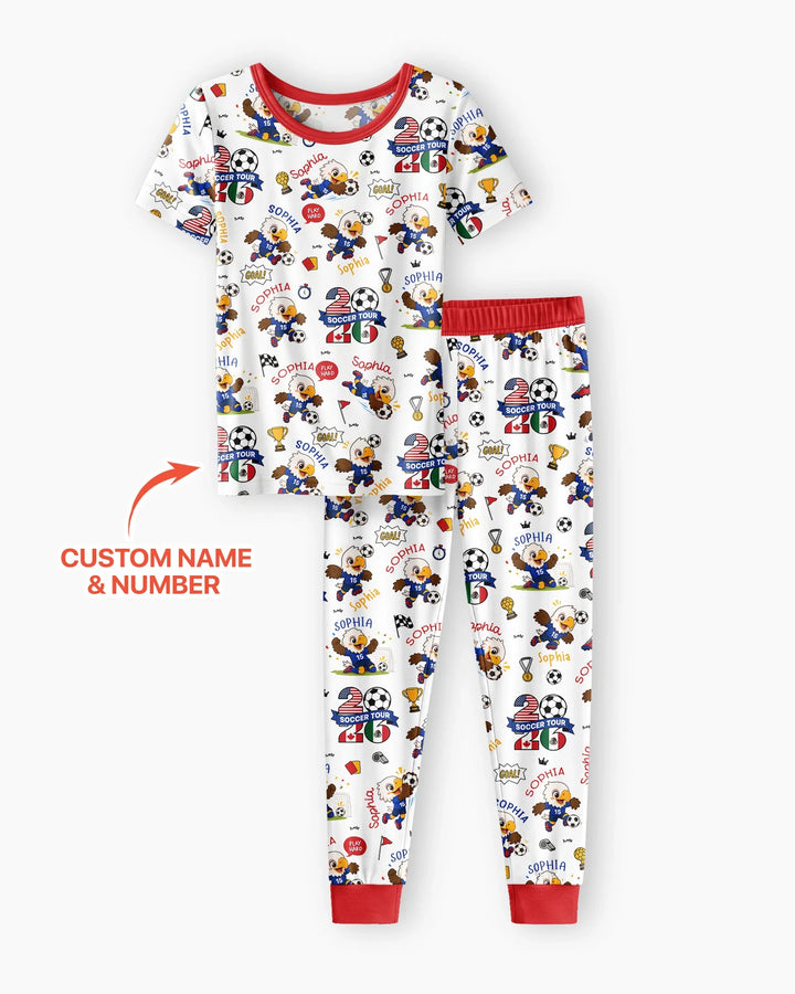 Zweiteiliges, kurzärmliges Pyjama-Set mit Marienkäfern