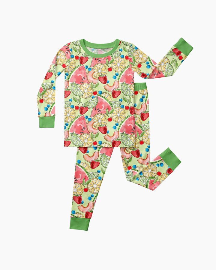 Sweet Summer Fruits Family Matching Bamboo Two Piece Long Sleeve Pajama Set