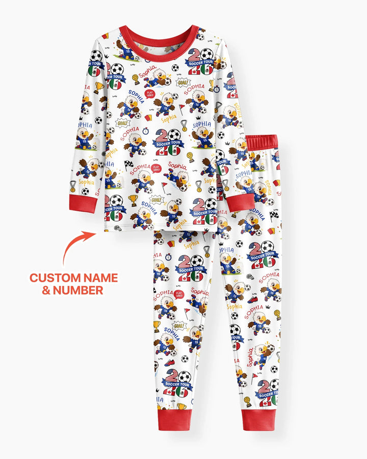 Zweiteiliges Langarm-Pyjama-Set mit Sommerfrüchten
