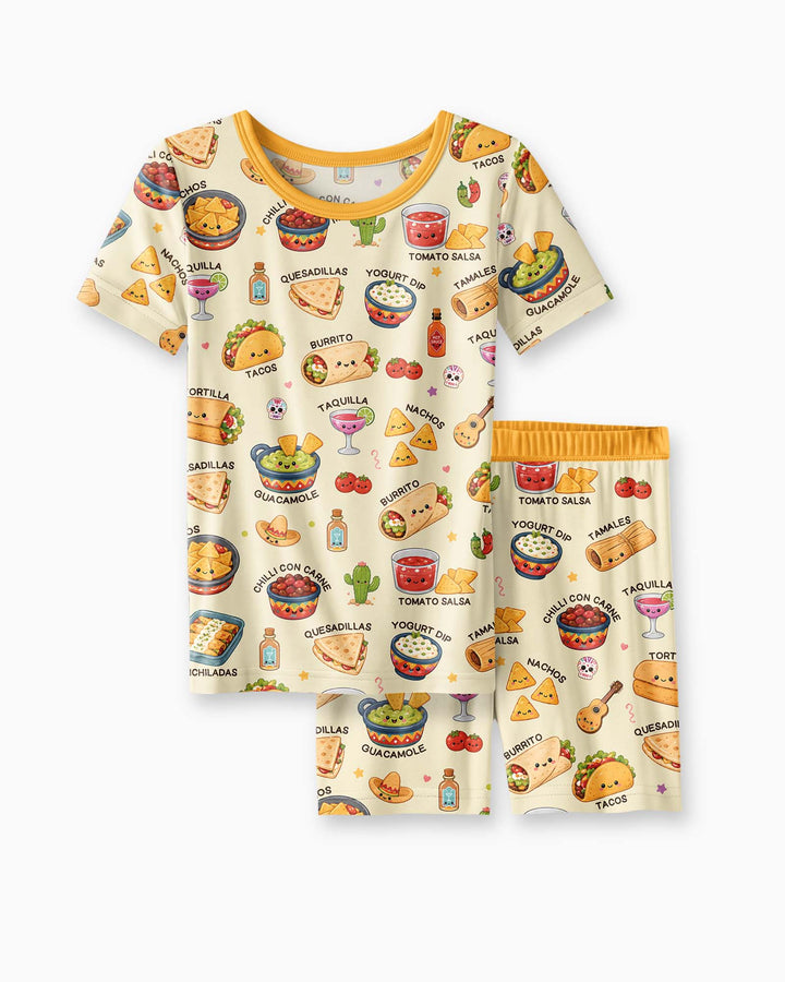 Schlafanzug-Set zweiteilig, kurze Ärmel, kurze Hose, Bambus