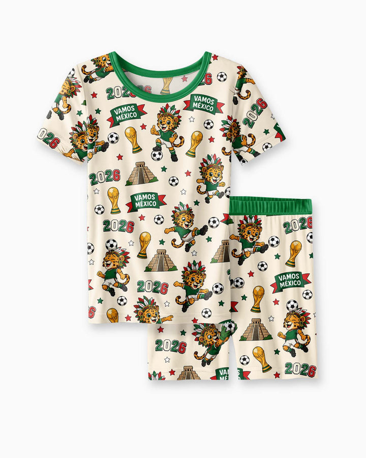 Schlafanzug-Set zweiteilig, kurze Ärmel, kurze Hose, Bambus