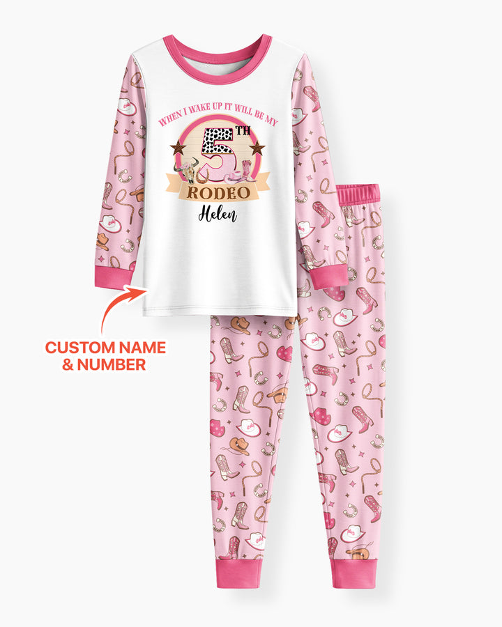 Personalized Birthday When I Wake Up It Will Be Rodeo Bamboo Two Piece Long Sleeve Pajama Set
