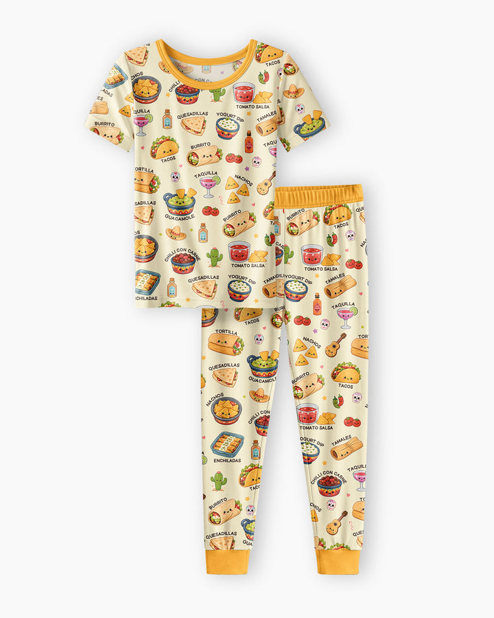 Conjunto de pijama de dos piezas de manga corta de bambú
