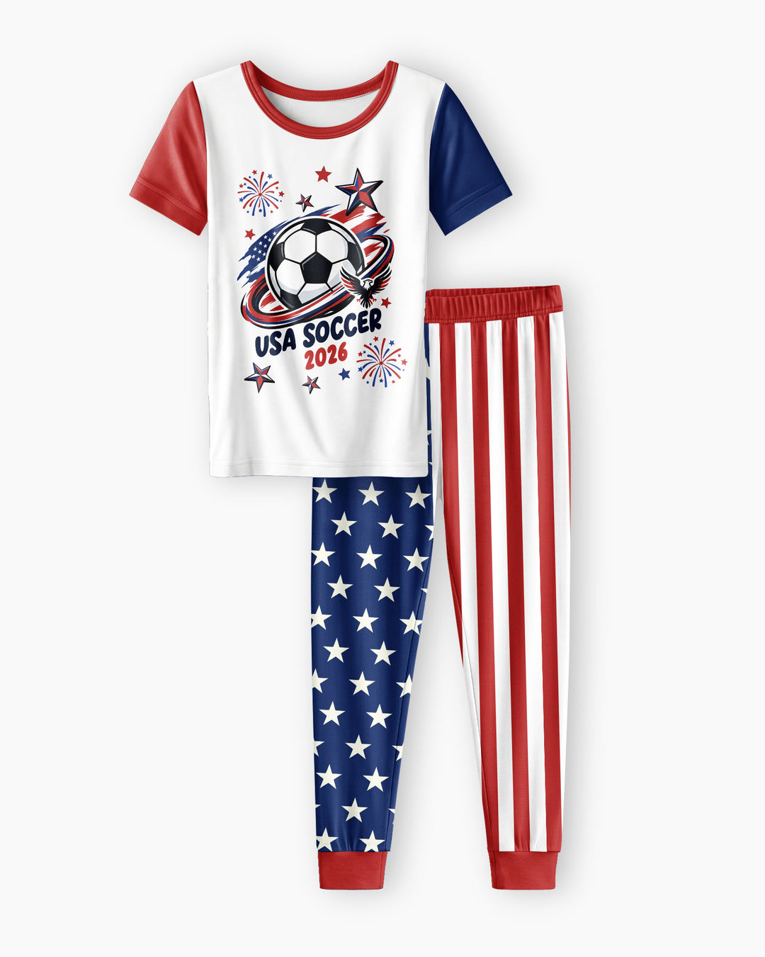 USA Soccer 2026 Family Matching Bamboo Two Piece Short Sleeve Pajama Set