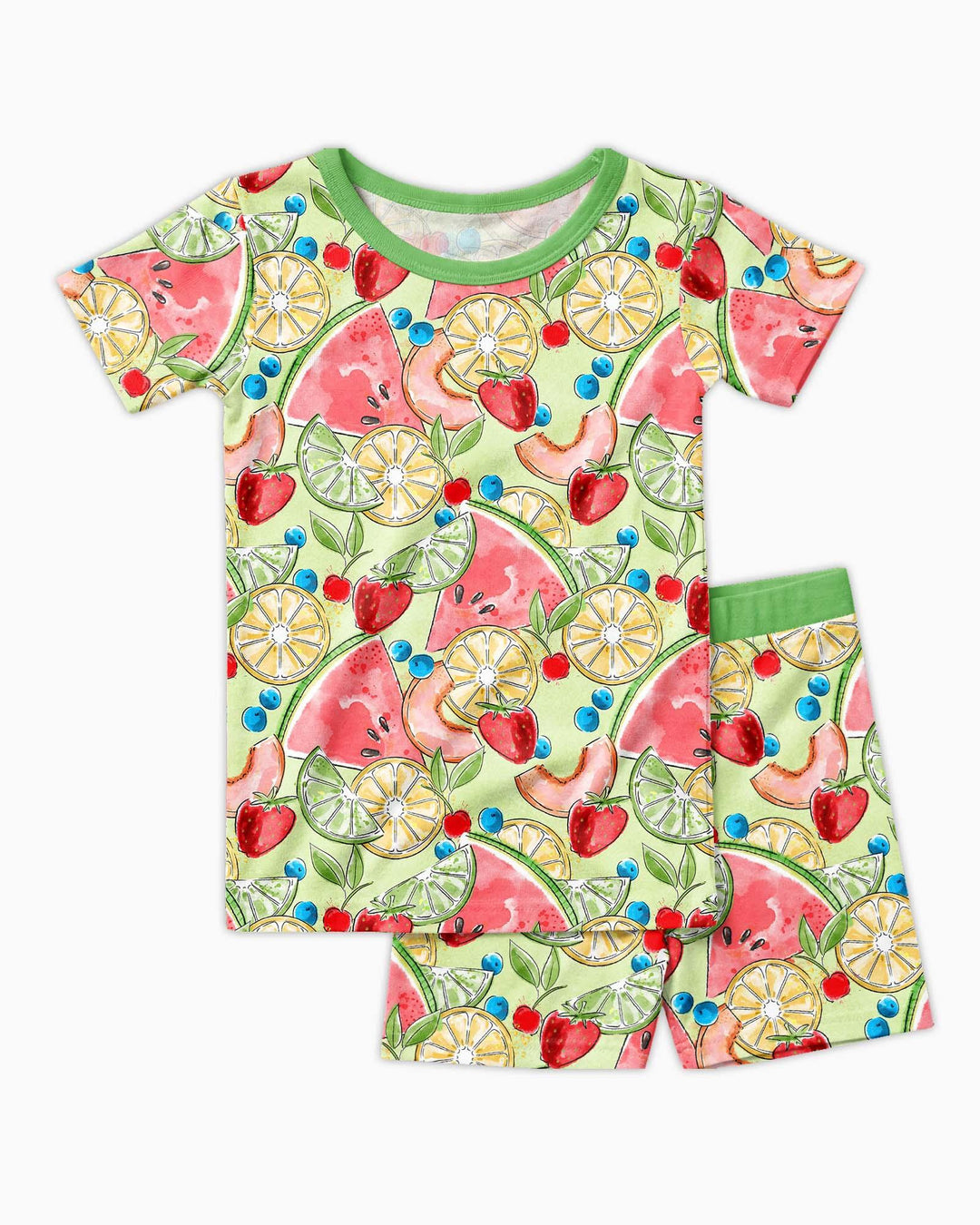 Template Zweiteiliges Pyjama-Set mit kurzen Ärmeln und Shorts