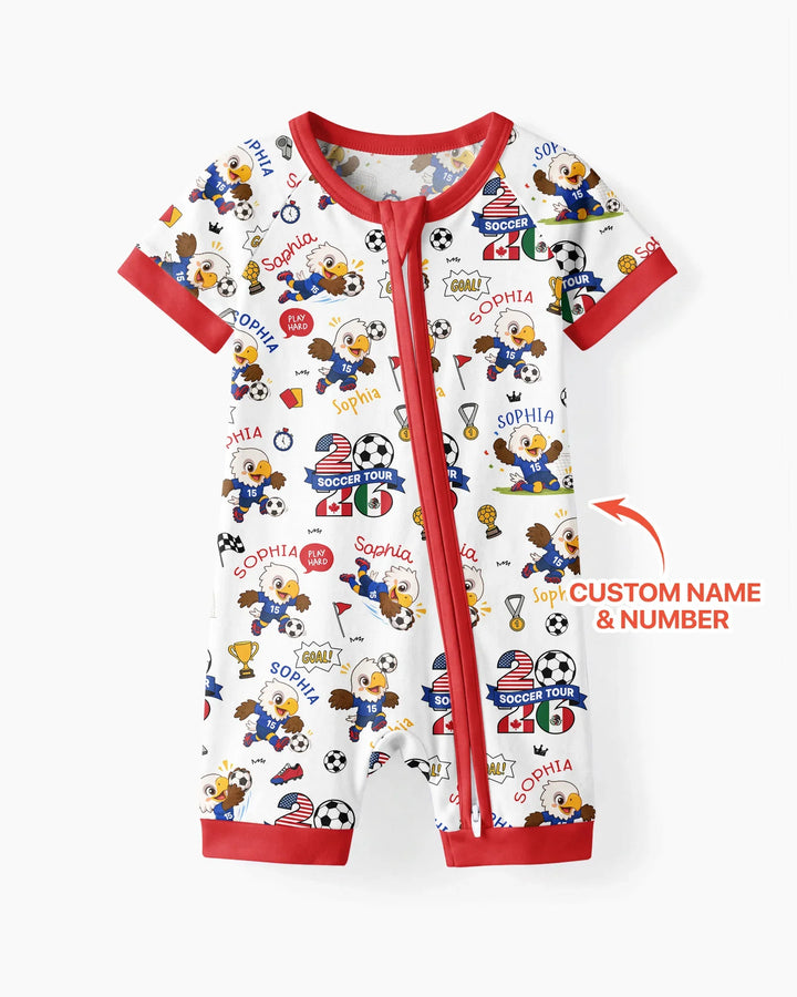 Plantilla PERSONALIZADA de Bambú Pijama Corto con Cremallera