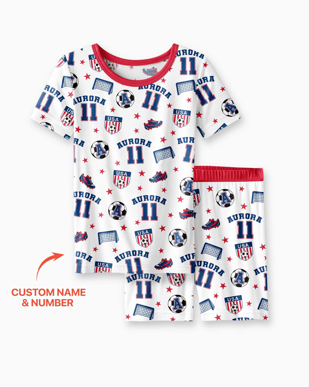 Zweiteiliges Pyjama-Set mit kurzen Ärmeln und Shorts im Sommer-Design