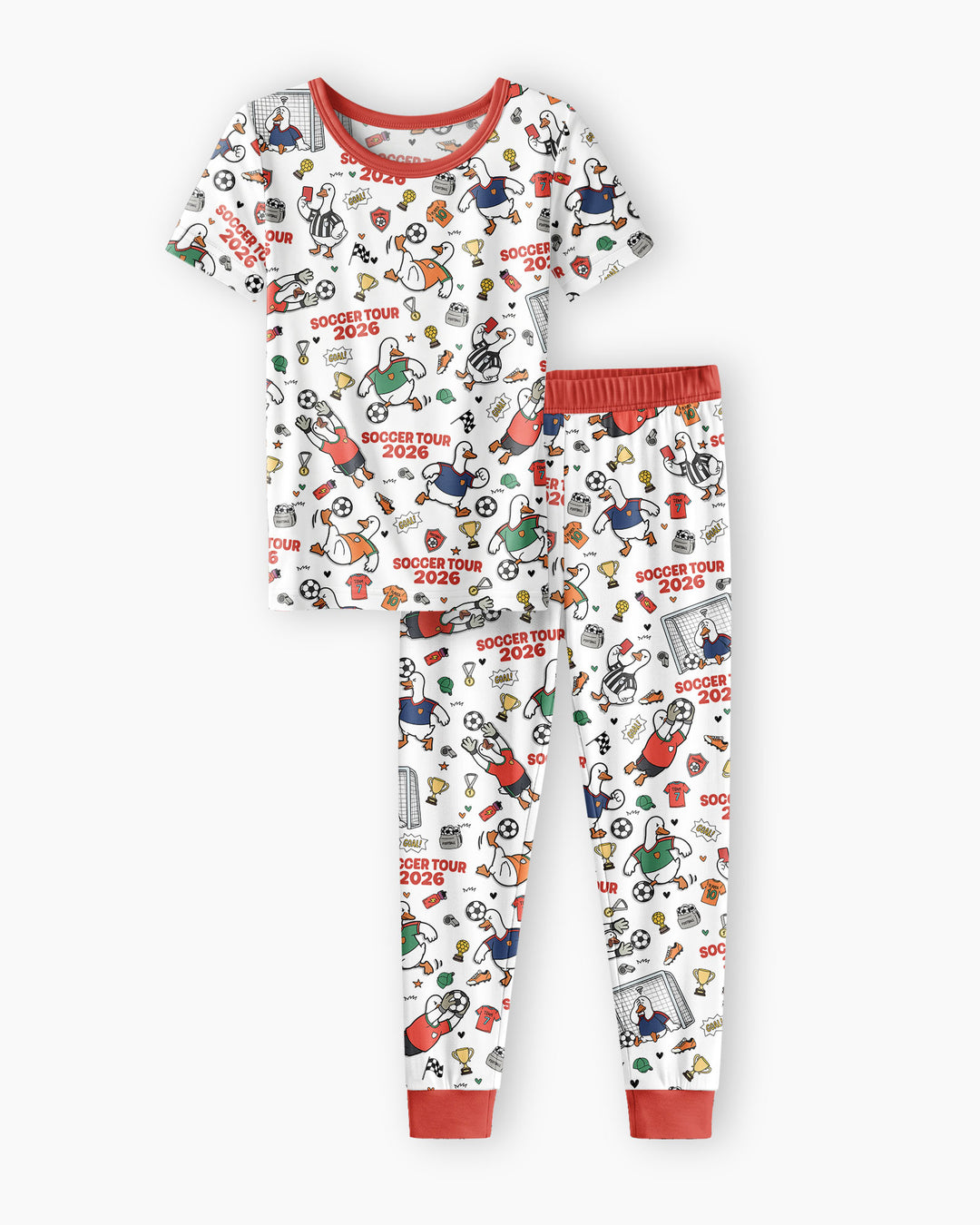 Funny Goose Soccer Tour 2026 Bamboo Two Piece Short Sleeve Pajama Set