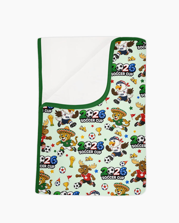Soccer Cup Cute Mascots Bamboo Blanket