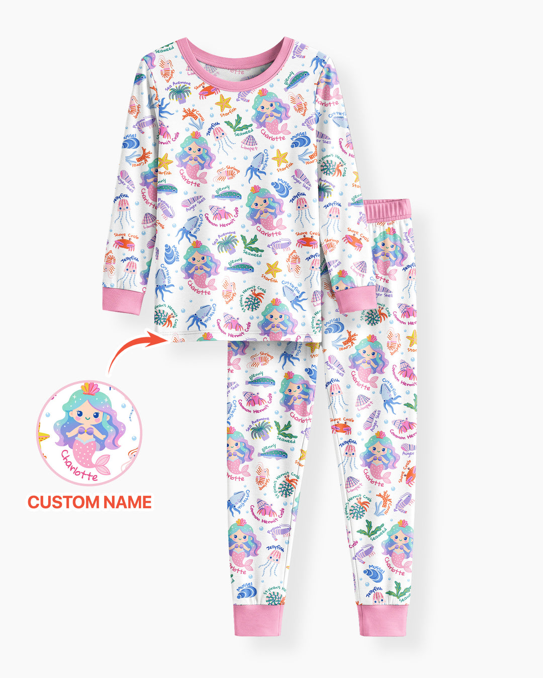 Conjunto de pijama de dos piezas de bambú con mangas largas, plantilla PERSONALIZADA