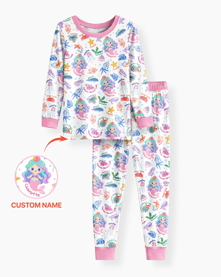 Conjunto de pijama de dos piezas de bambú con mangas largas, plantilla PERSONALIZADA