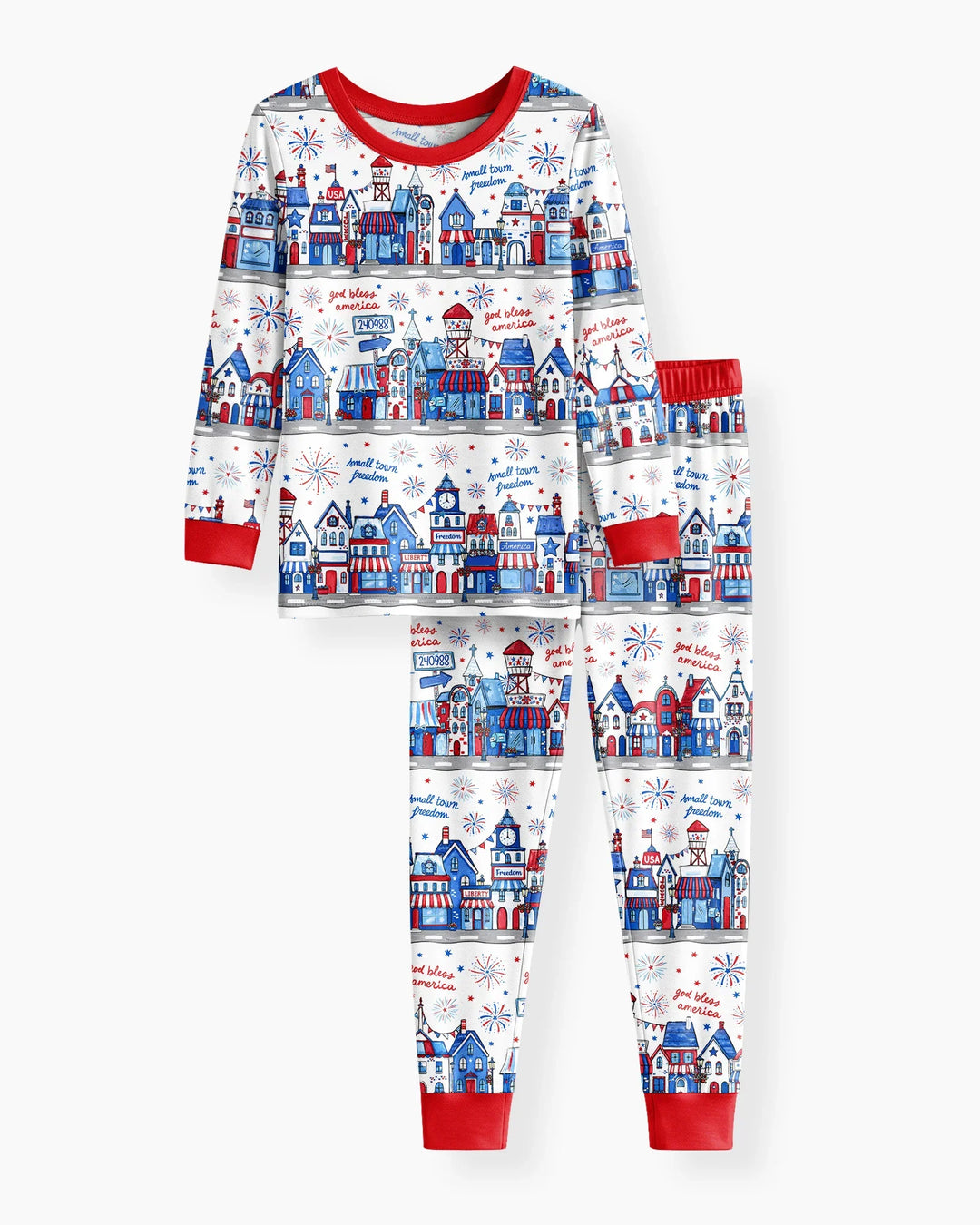Zweiteiliges Langarm-Pyjama-Set mit Sommerfrüchten
