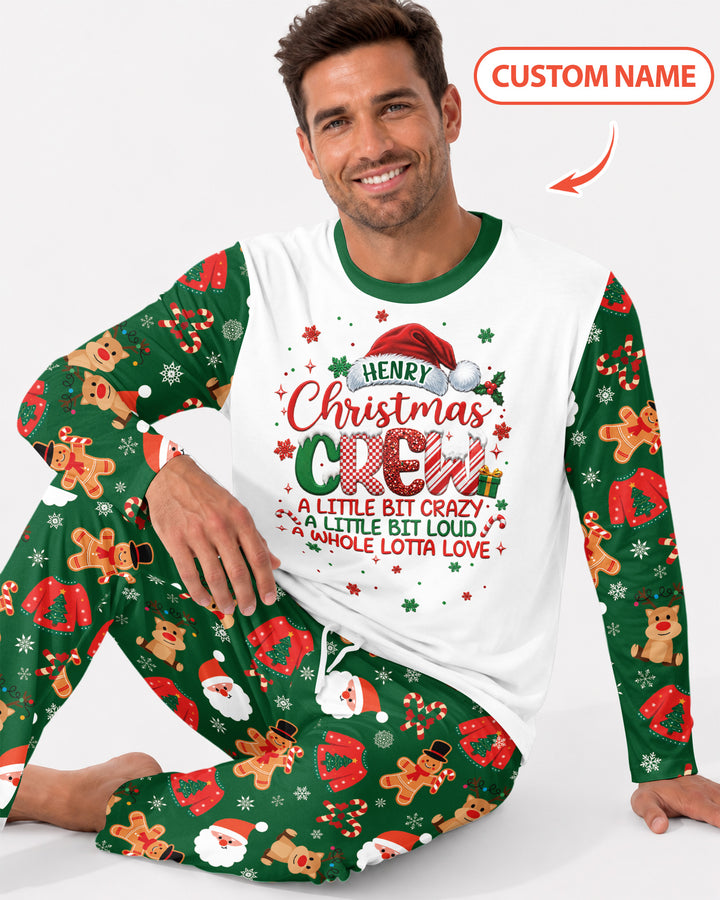 Personalized Christmas Crew Family Matching Bamboo Men's Pajama Set