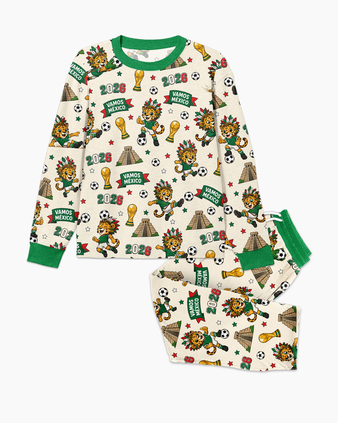 Jaguar 2026 Vamos Mexico Family Matching Bamboo Men's Pajama Set